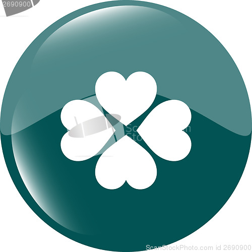 Image of button with heart set sign, icon isolated on white