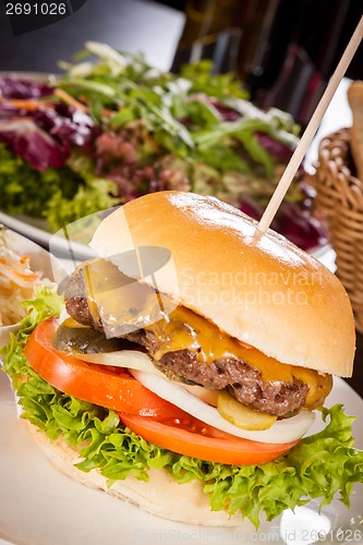 Image of Cheeseburger with cole slaw 