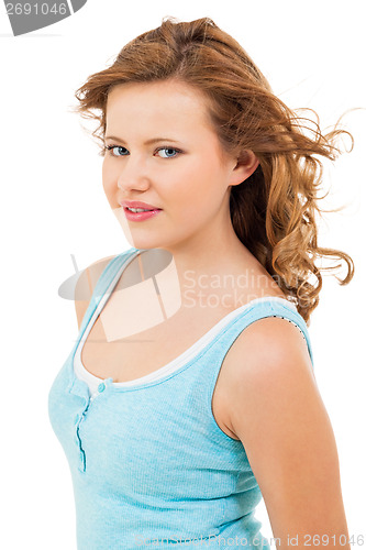 Image of young teenager girl smiling having fun portrait