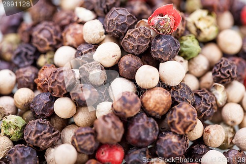 Image of Background of black peppercorns