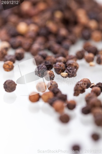 Image of Background of black peppercorns