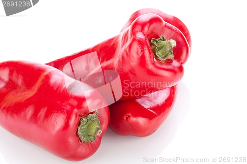 Image of Fresh whole spicy red hot chili peppers