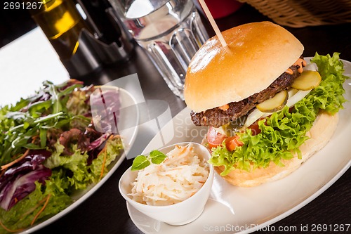 Image of Cheeseburger with cole slaw 