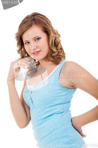 Image of young teenager girl smiling having fun portrait