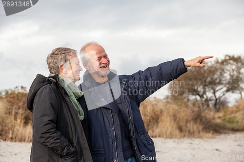 Image of happy senior couple elderly people together outdoor