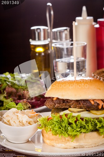 Image of Cheeseburger with cole slaw 