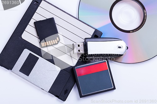 Image of Selection of different computer storage devices