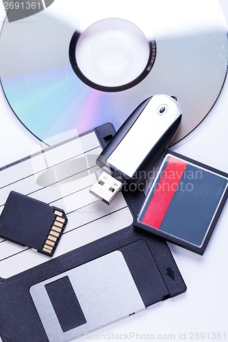 Image of Selection of different computer storage devices