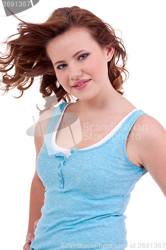 Image of young teenager girl smiling having fun portrait