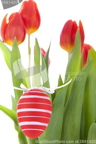 Image of Colourful red Easter still life