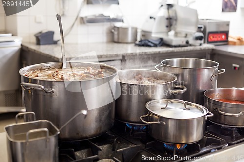 Image of Cooking in a commercial kitchen