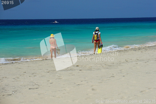 Image of Girls walking on the beach