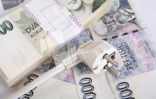 Image of money concept of expensive energy bill