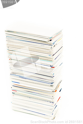 Image of stack of business cards on the table isolated