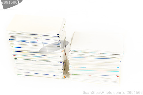 Image of stack of business cards on the table isolated