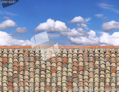 Image of old roof and sky