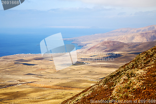 Image of coastline lanzarote view from the top 