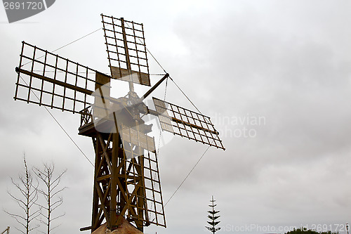 Image of hole windmills in  isle of lanzarote africa spain    