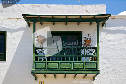 Image of old wall and terrace in the   center   of city arrecife lanzarot