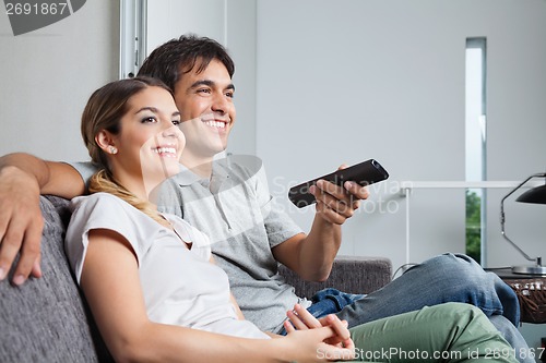 Image of Couple Watching Television