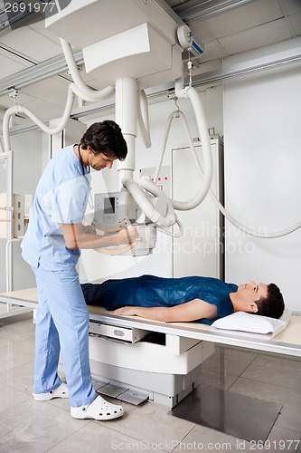 Image of Technician Taking Patient's X-ray