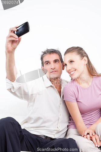 Image of Couple Taking Self Portrait