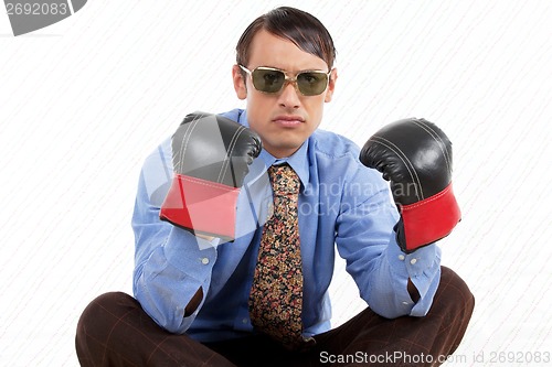 Image of Retro Male Wearing Boxing Gloves