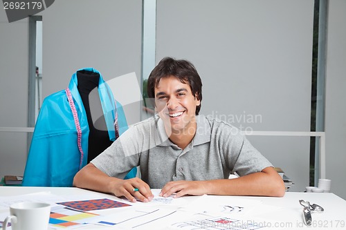 Image of Happy Dressmaker At Workshop