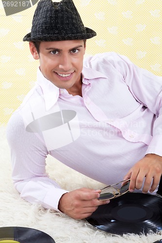 Image of Man with Vinyl Record