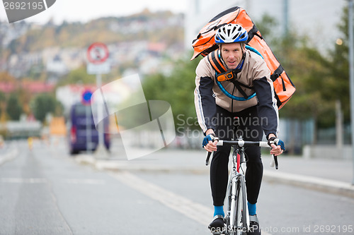 Image of Bike Courier on City Street