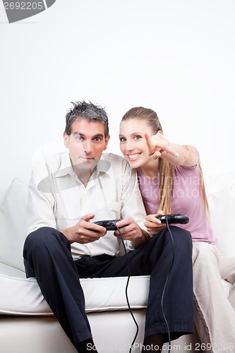 Image of Couple Playing Computer Games