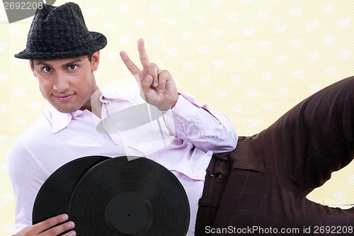 Image of Man Holding Vinyl Record