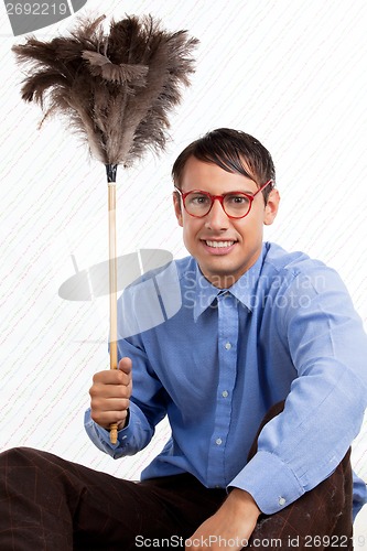 Image of Retro Man with Duster