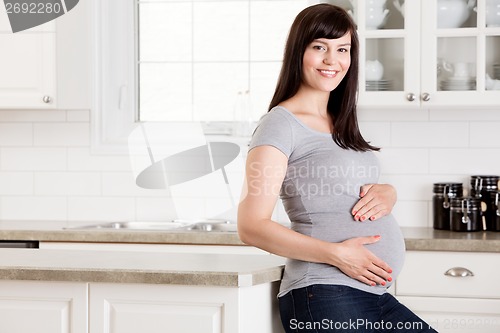 Image of Pregnant Woman with Hands on Belly