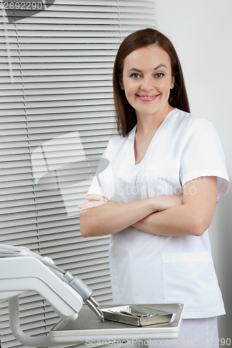 Image of Happy Confident Female Dentist In Clinic