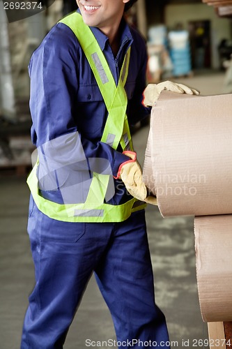 Image of Young Foreman Working At Warehouse