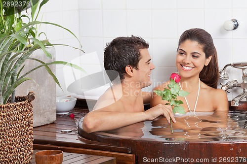 Image of Young Couple In Bathtub