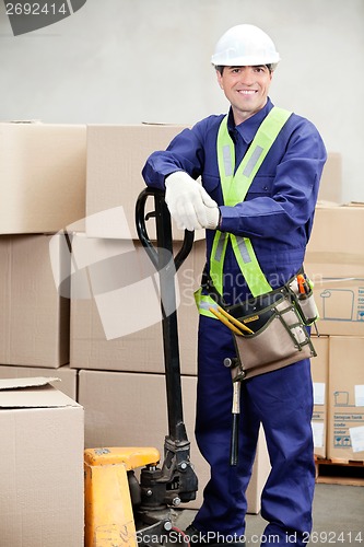 Image of Portrait Of Confident Warehouse Worker