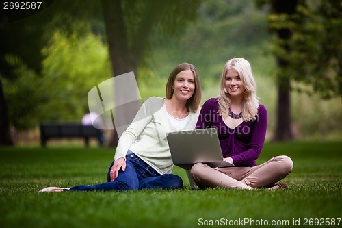 Image of Young Women Using laptop