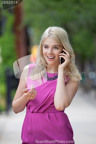 Image of Woman Using Cellphone