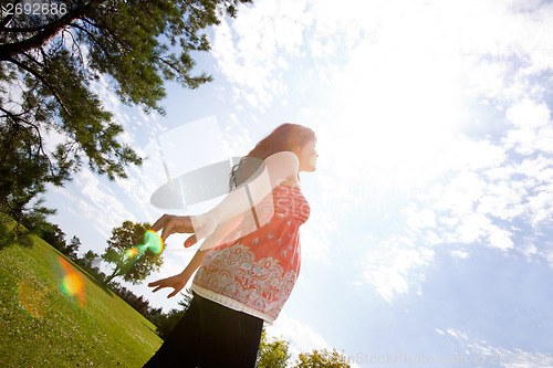 Image of Pregnant Woman Outdoors