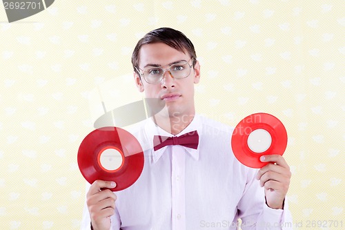 Image of Geek with Vinyl Record