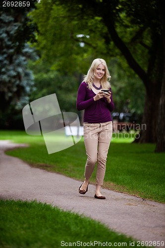 Image of Woman Writing Text Message
