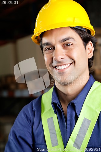 Image of Handsome Foreman Smiling At Warehouse