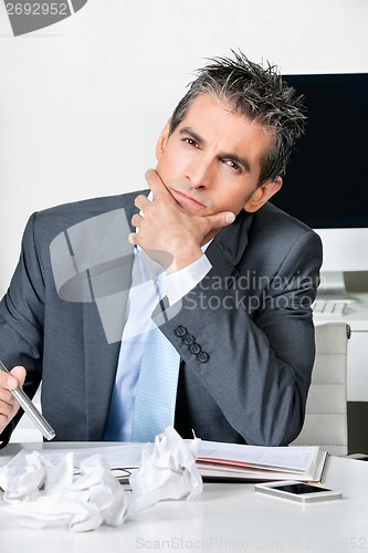 Image of Portrait Of Thoughtful Businessman