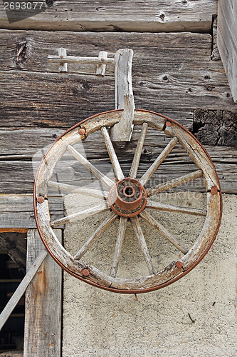 Image of Old wooden wheel