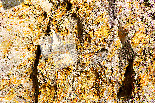 Image of abstract texture rock  lanzarote spain    a broke  stone and lic