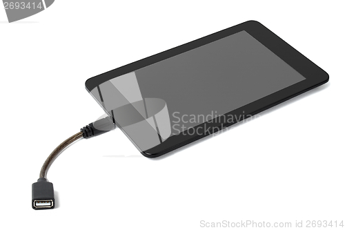 Image of Tablet with OTG cable
