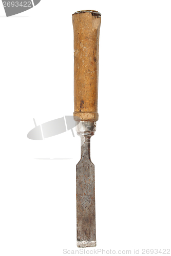 Image of Old chisel on white background