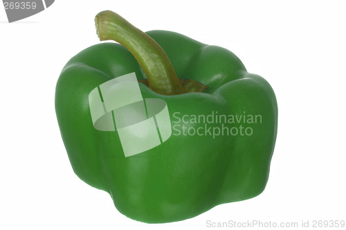 Image of Green pepper, sliced. (with clipping path)